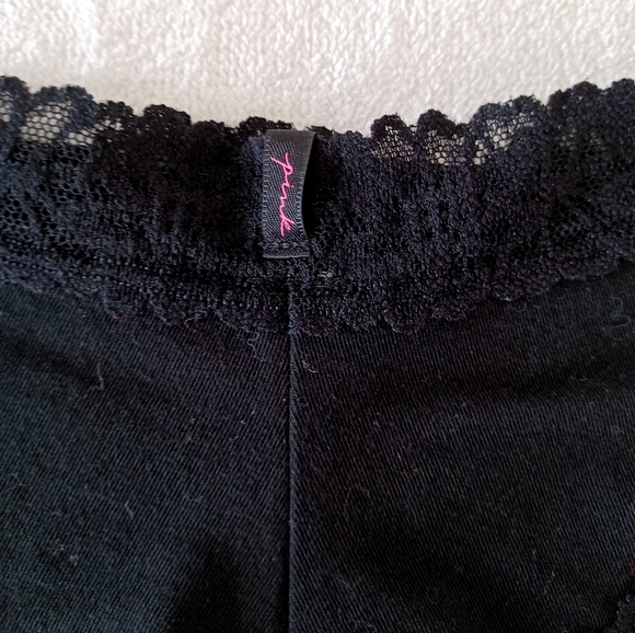 PINK Victoria's Secret Cheekster Tanga Black Cotton Panty, L - Picture 7 of 12